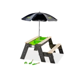 EXIT TOYS EXIT Aksent Zand-, Water- En Picknicktafel (1 Bankje) Met Parasol En Tuingereedschap