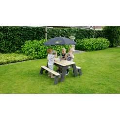 EXIT TOYS EXIT Aksent Zand-, Water- En Picknicktafel (2 Bankjes) Met Parasol En Tuingereedschap -Speeltoestellen exit aksent zand water en picknicktafel 2 bankjes met parasol en tuingereedschap 11
