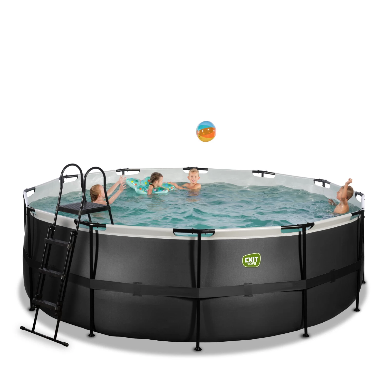 EXIT TOYS EXIT Black Leather Zwembad ø427x122cm Met Filterpomp - Zwart 5 EXIT TOYS EXIT Black Leather Zwembad ø427x122cm Met Filterpomp - Zwart - Afbeelding 5