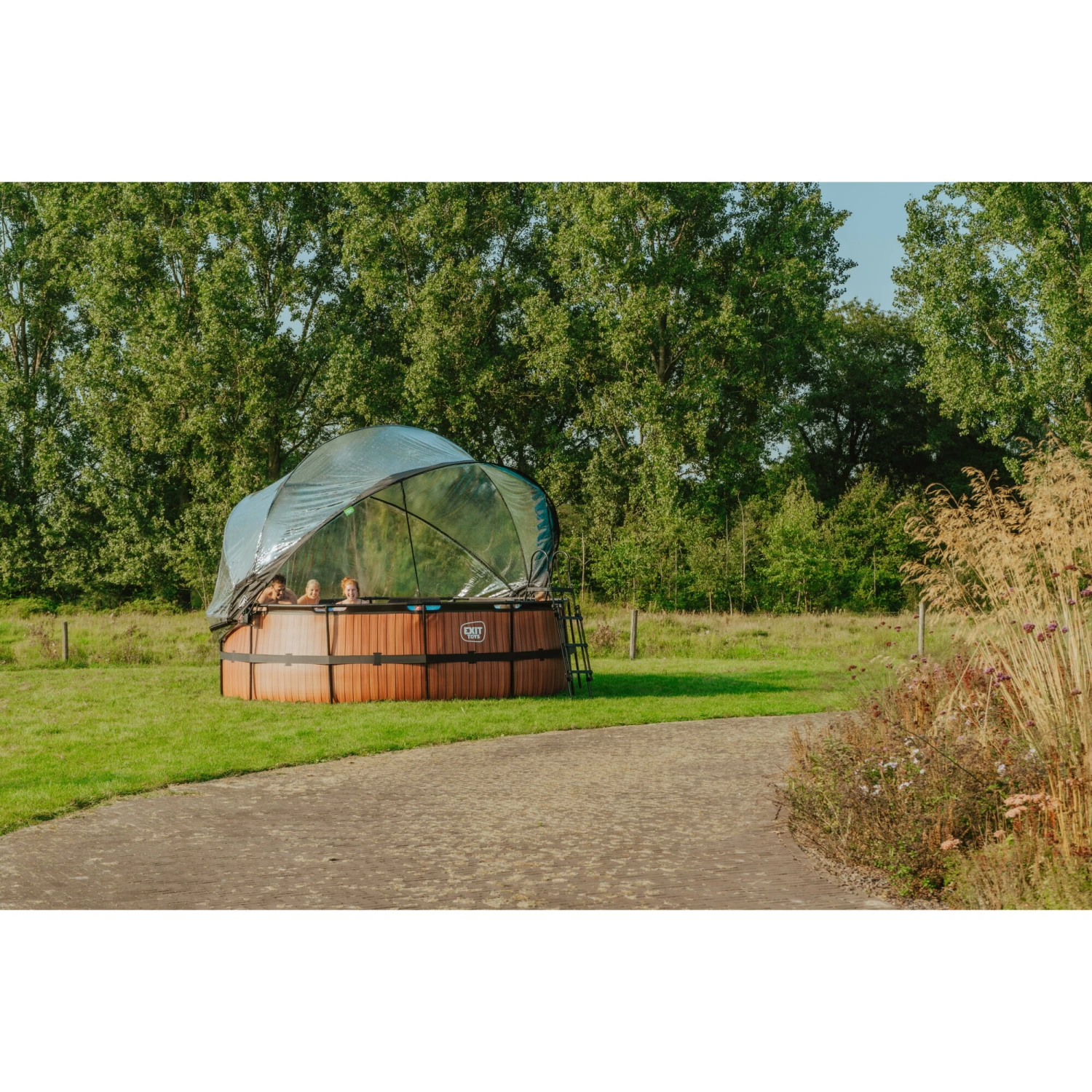 EXIT TOYS EXIT Black Leather Zwembad ø427x122cm Met Zandfilterpomp En Overkapping En Accessoire Set - Zwart 12 EXIT TOYS EXIT Black Leather Zwembad ø427x122cm Met Zandfilterpomp En Overkapping En Accessoire Set - Zwart - Afbeelding 12