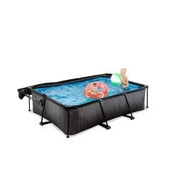 EXIT TOYS EXIT Black Wood Zwembad 220x150x65cm Met Filterpomp En Schaduwdoek - Zwart -Speeltoestellen exit black wood zwembad 220x150x65cm met filterpomp en schaduwdoek zwart 7