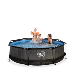 EXIT TOYS EXIT Black Wood Zwembad ø300x76cm Met Filterpomp - Zwart -Speeltoestellen exit black wood zwembad o300x76cm met filterpomp zwart 2