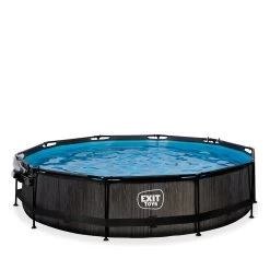 EXIT TOYS EXIT Black Wood Zwembad ø360x76cm Met Filterpomp En Overkapping - Zwart -Speeltoestellen exit black wood zwembad o360x76cm met filterpomp en overkapping zwart 2