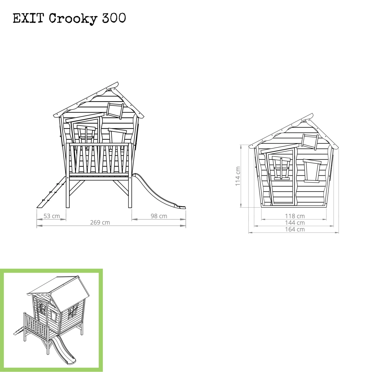 EXIT TOYS EXIT Crooky 300 Houten Speelhuis - Grijsbeige 2 EXIT TOYS EXIT Crooky 300 Houten Speelhuis - Grijsbeige - Afbeelding 2