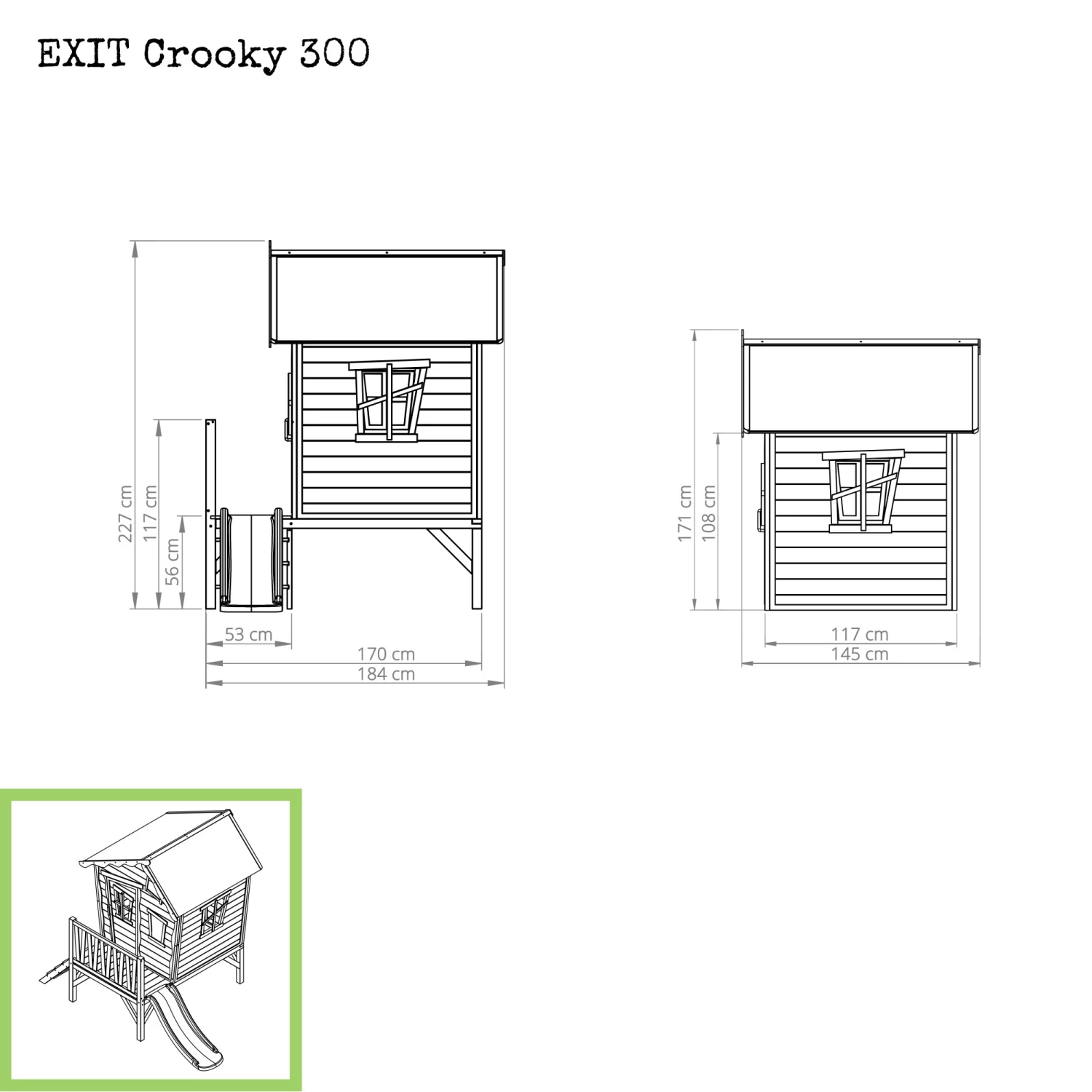 EXIT TOYS EXIT Crooky 300 Houten Speelhuis - Grijsbeige 3 EXIT TOYS EXIT Crooky 300 Houten Speelhuis - Grijsbeige - Afbeelding 3