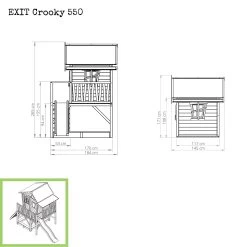 EXIT TOYS EXIT Crooky 550 Houten Speelhuis - Grijsbeige -Speeltoestellen exit crooky 550 houten speelhuis grijsbeige 2