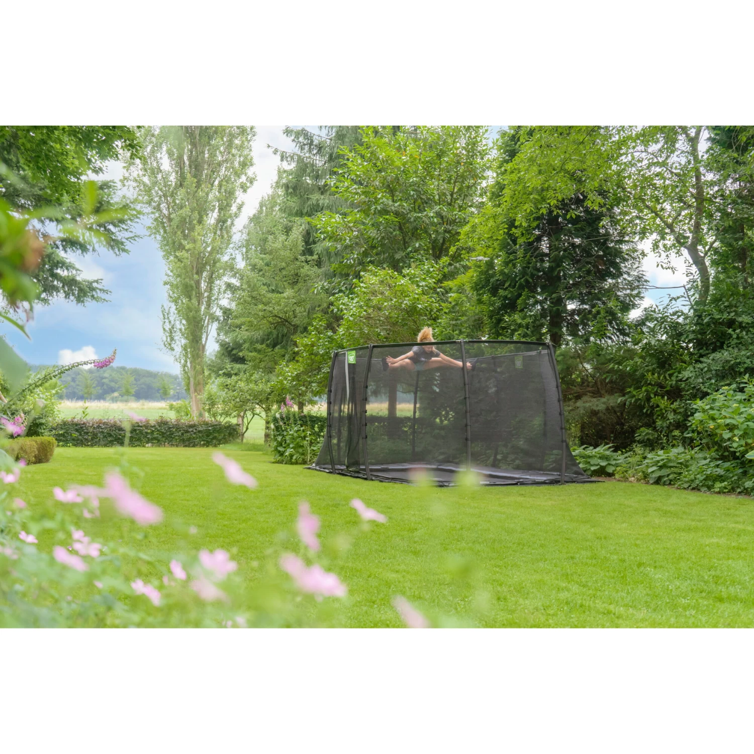 EXIT TOYS EXIT Dynamic Groundlevel Trampoline 305x519cm Met Veiligheidsnet - Zwart 13 EXIT TOYS EXIT Dynamic Groundlevel Trampoline 305x519cm Met Veiligheidsnet - Zwart - Afbeelding 13