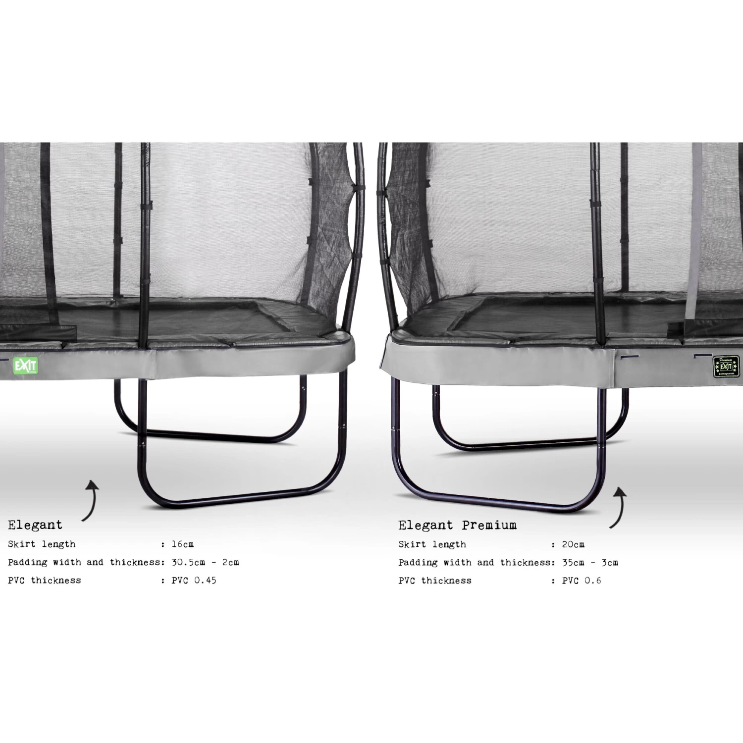 EXIT TOYS EXIT Elegant Premium Trampoline 244x427cm Met Deluxe Veiligheidsnet - Grijs 4 EXIT TOYS EXIT Elegant Premium Trampoline 244x427cm Met Deluxe Veiligheidsnet - Grijs - Afbeelding 4