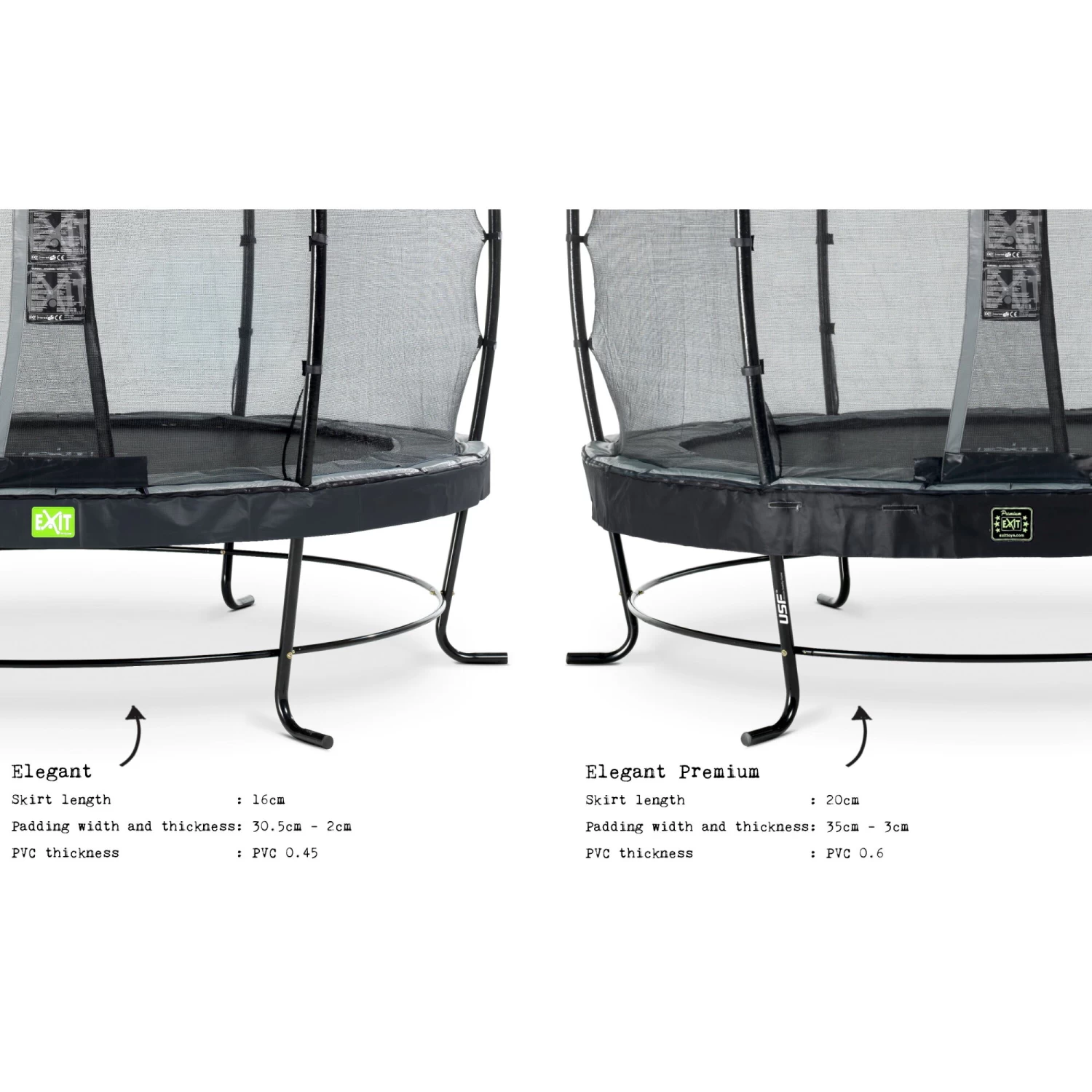 EXIT TOYS EXIT Elegant Premium Trampoline ø253cm Met Deluxe Veiligheidsnet - Zwart 5 EXIT TOYS EXIT Elegant Premium Trampoline ø253cm Met Deluxe Veiligheidsnet - Zwart - Afbeelding 5