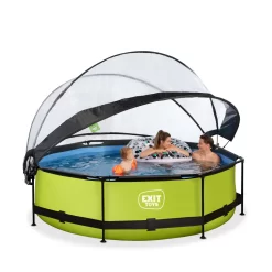 EXIT TOYS EXIT Lime Zwembad ø300x76cm Met Filterpomp En Overkapping - Groen -Speeltoestellen exit lime zwembad o300x76cm met filterpomp en overkapping groen 5