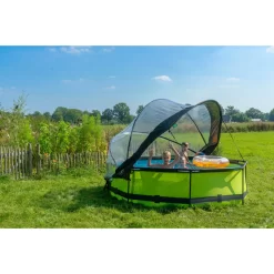 EXIT TOYS EXIT Lime Zwembad ø300x76cm Met Filterpomp En Overkapping - Groen -Speeltoestellen exit lime zwembad o300x76cm met filterpomp en overkapping groen 9