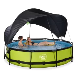 EXIT TOYS EXIT Lime Zwembad ø360x76cm Met Filterpomp En Schaduwdoek - Groen -Speeltoestellen exit lime zwembad o360x76cm met filterpomp en schaduwdoek groen 6