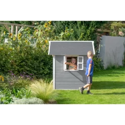 EXIT TOYS EXIT Loft 150 Houten Speelhuis - Grijs -Speeltoestellen exit loft 150 houten speelhuis grijs 9