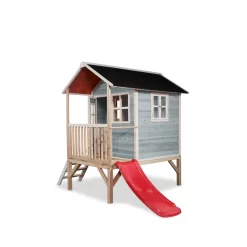 EXIT TOYS EXIT Loft 300 Houten Speelhuis - Blauw -Speeltoestellen exit loft 300 houten speelhuis blauw 2