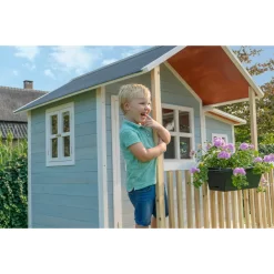 EXIT TOYS EXIT Loft 350 Houten Speelhuis - Blauw -Speeltoestellen exit loft 350 houten speelhuis blauw 12