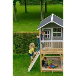 EXIT TOYS EXIT Loft 700 Houten Speelhuis - Grijs -Speeltoestellen exit loft 700 houten speelhuis grijs 12