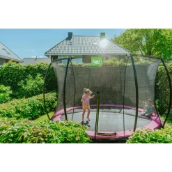 EXIT TOYS EXIT Silhouette Inground Trampoline ø427cm Met Veiligheidsnet - Roze -Speeltoestellen exit silhouette inground trampoline o427cm met veiligheidsnet roze 5