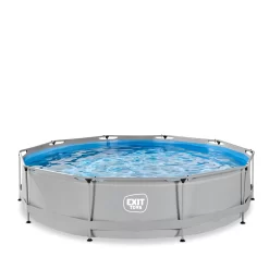 EXIT TOYS EXIT Soft Grey Zwembad ø360x76cm Met Filterpomp - Grijs