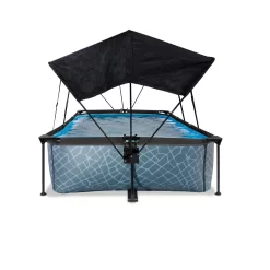 EXIT TOYS EXIT Stone Zwembad 300x200x65cm Met Filterpomp En Schaduwdoek - Grijs -Speeltoestellen exit stone zwembad 300x200x65cm met filterpomp en schaduwdoek grijs 2