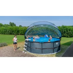 EXIT TOYS EXIT Stone Zwembad ø450x122cm Met Zandfilterpomp En Overkapping En Warmtepomp - Grijs -Speeltoestellen exit stone zwembad o450x122cm met zandfilterpomp en overkapping en warmtepomp grijs 13