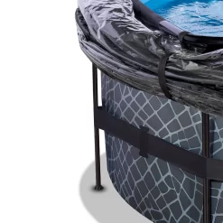 EXIT TOYS EXIT Stone Zwembad ø450x122cm Met Zandfilterpomp En Overkapping En Warmtepomp - Grijs -Speeltoestellen exit stone zwembad o450x122cm met zandfilterpomp en overkapping en warmtepomp grijs 4