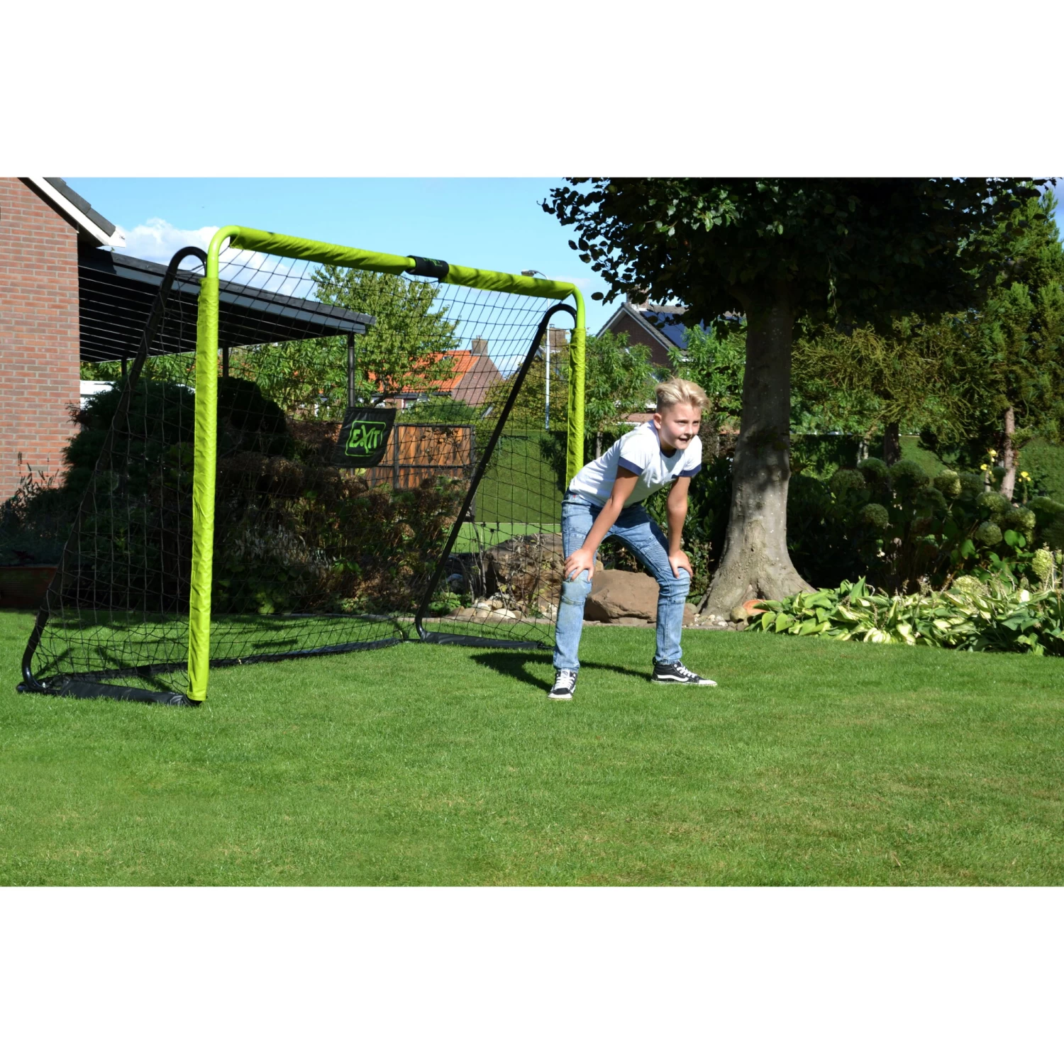 EXIT TOYS EXIT Tempo Stalen Voetbaldoel 300x200cm - Groen/zwart 6 EXIT TOYS EXIT Tempo Stalen Voetbaldoel 300x200cm - Groen/zwart - Afbeelding 6