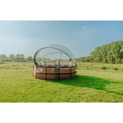 EXIT TOYS EXIT Wood Zwembad ø427x122cm Met Zandfilterpomp En Overkapping En Warmtepomp - Bruin -Speeltoestellen exit wood zwembad o427x122cm met zandfilterpomp en overkapping en warmtepomp bruin 12