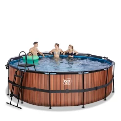 EXIT TOYS EXIT Wood Zwembad ø427x122cm Met Zandfilterpomp En Overkapping En Warmtepomp - Bruin -Speeltoestellen exit wood zwembad o427x122cm met zandfilterpomp en overkapping en warmtepomp bruin 6